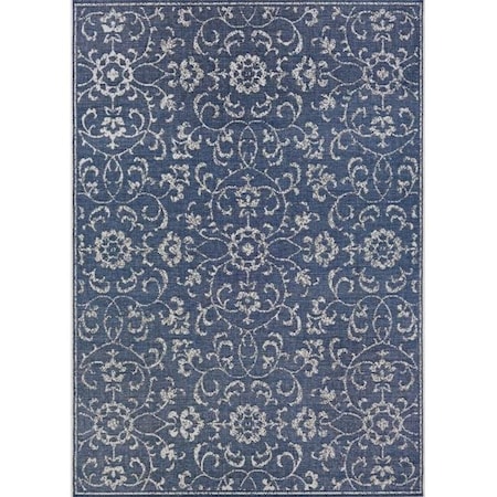 Couristan Couristan 23316427023710U 2 ft. 3 in. x 7 ft. 10 in. Monte Carlo Summer Vines Power Loomed Rectangle Area Rug - Navy & Ivory 23316427023710U
